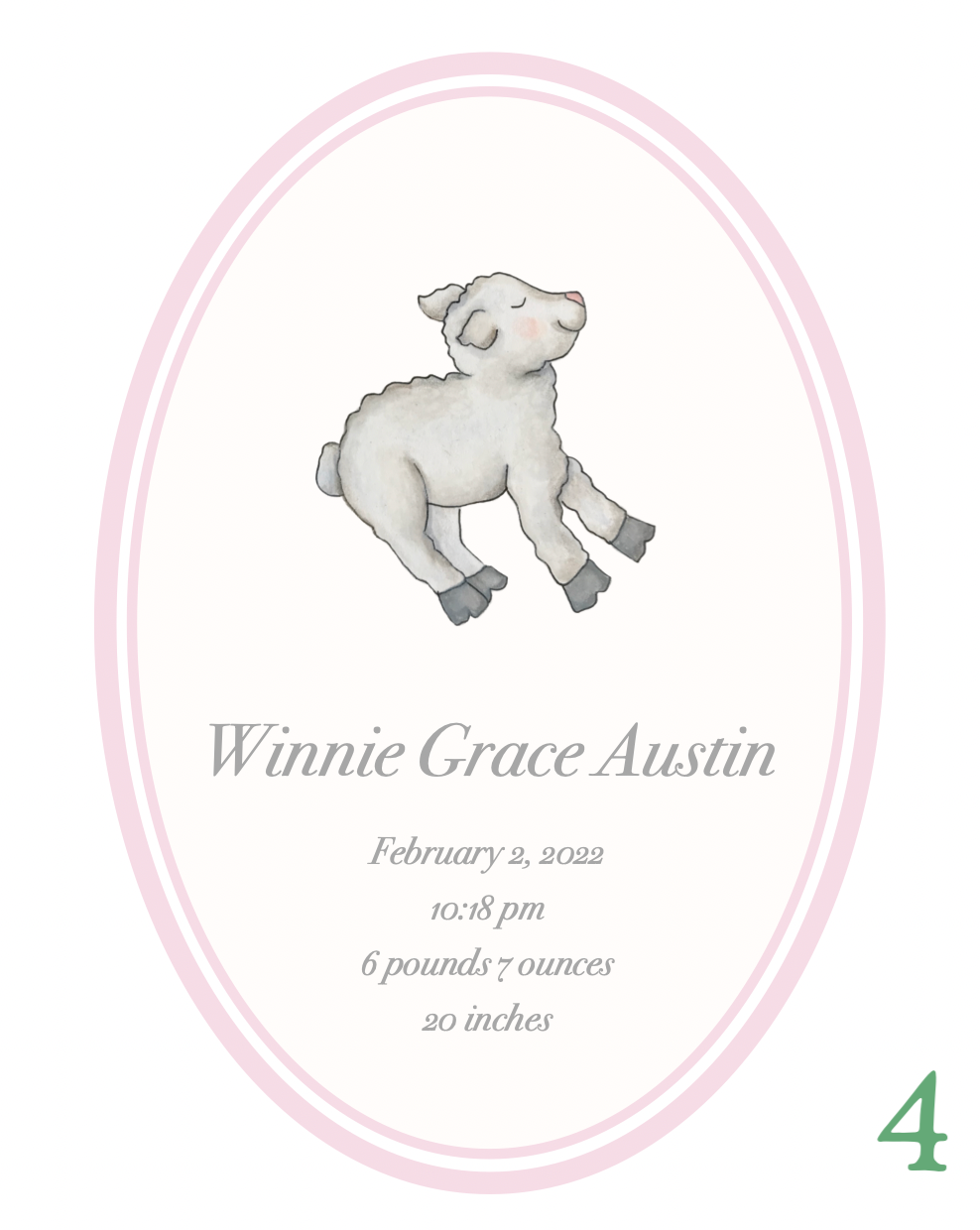 Custom Baby Girl Birth Announcement Art Print | Multiple Designs Available