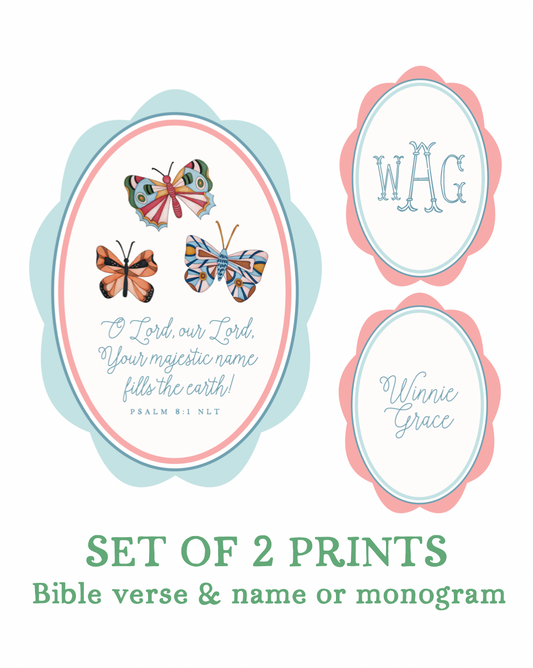 Set of 2 Custom Art Prints | Psalm 8:1