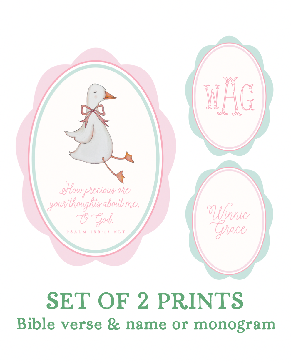 Set of 2 Custom Art Prints | Psalm 139:17