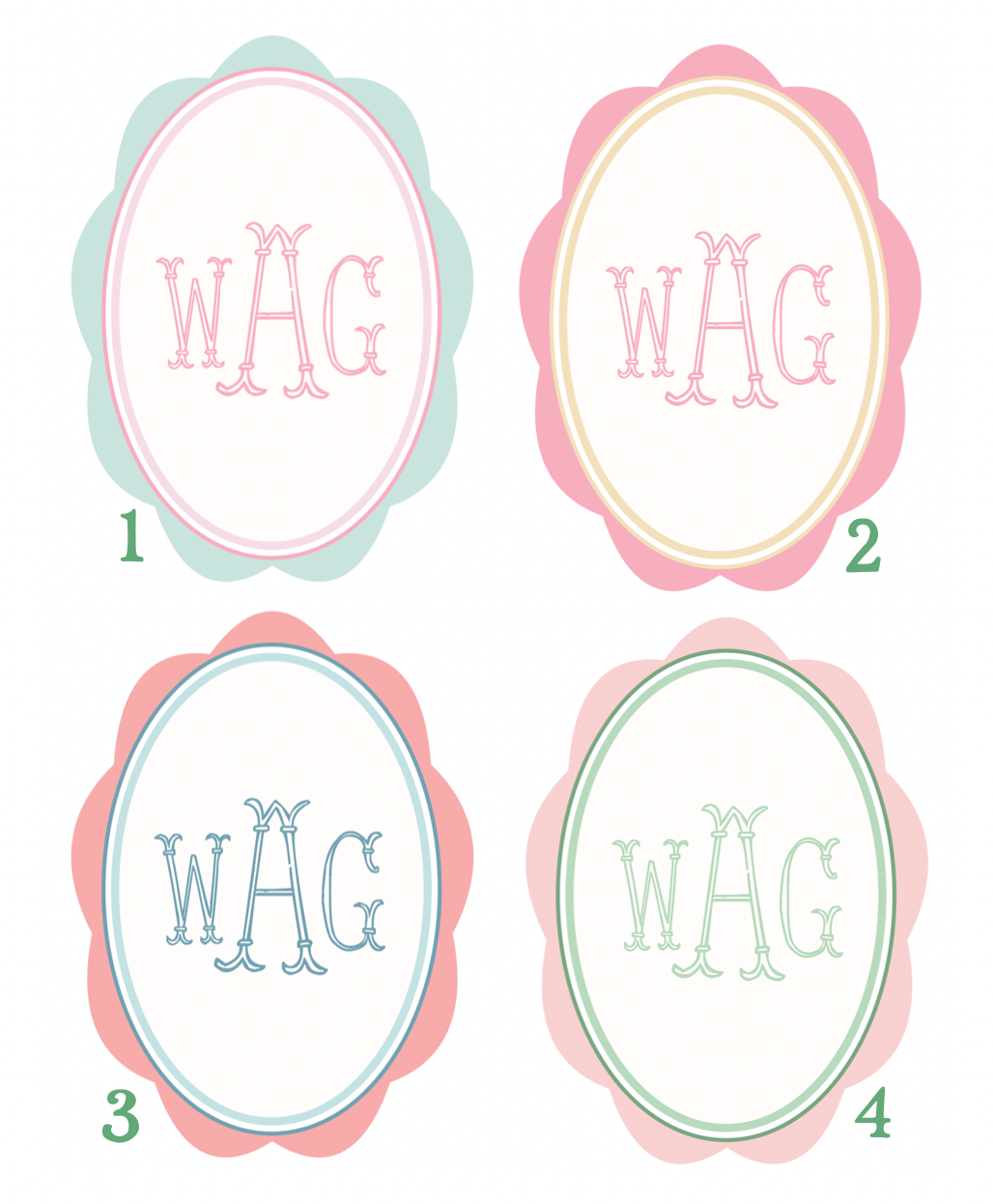 Custom Monogram Art Print | 8x10 Inches | Multiple Colors Available