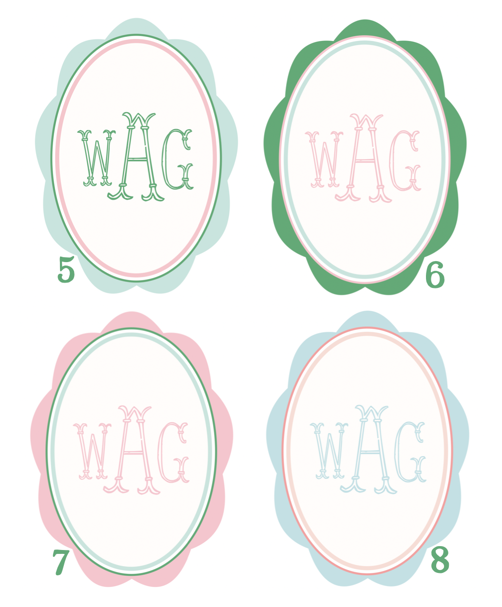 Custom Monogram Art Print | 8x10 Inches | Multiple Colors Available