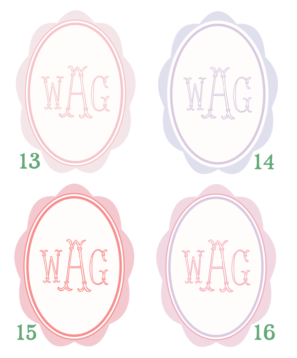 Custom Monogram Art Print | 8x10 Inches | Multiple Colors Available