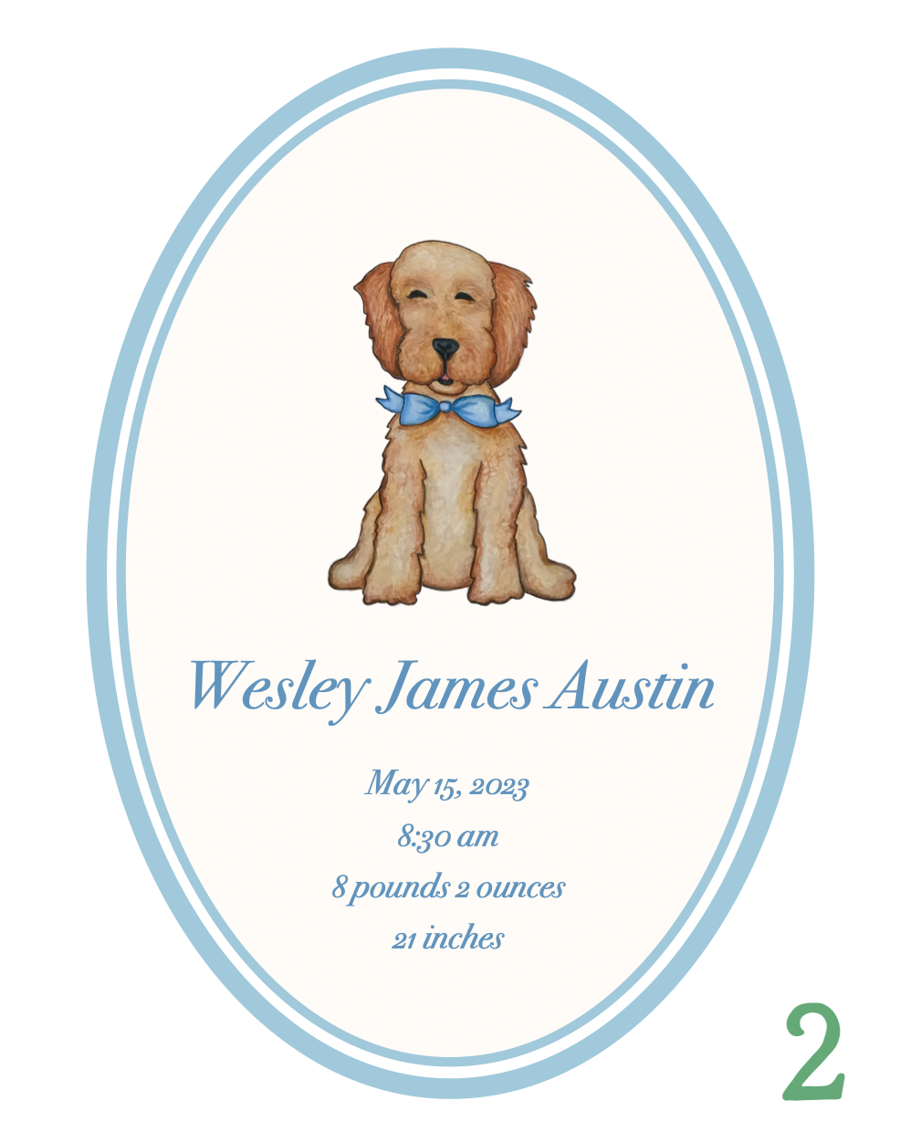 Custom Baby Boy Birth Announcement Art Print | Multiple Designs Available