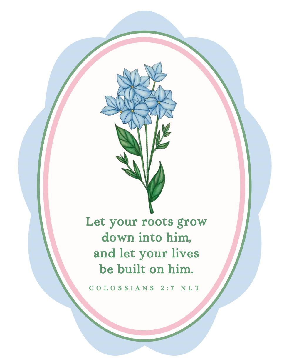 Set of 2 Custom Art Prints | Colossians 2:7
